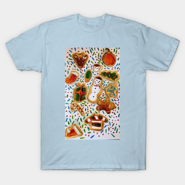 Frosted and Festive Cookie Collage T-Shirt by Animal Surrealism